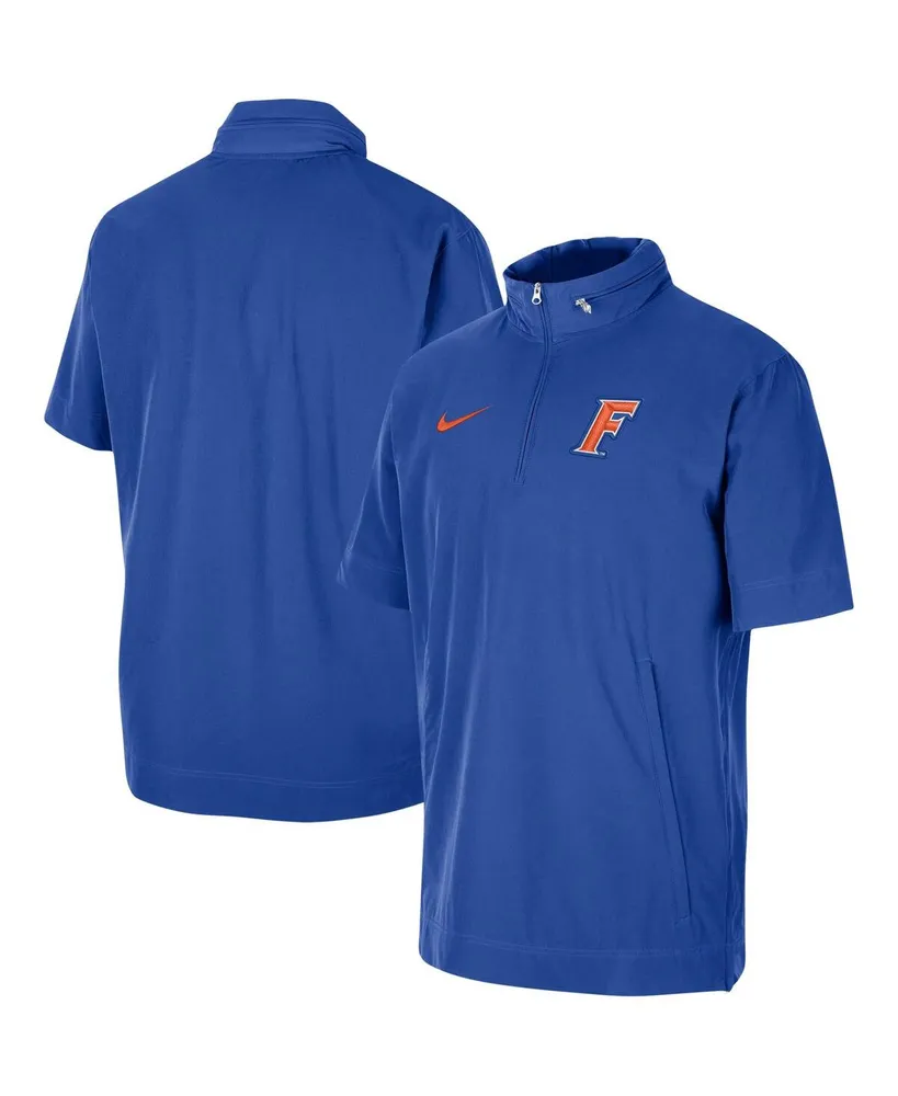 Men's Nike Royal Florida Gators Coaches Half-Zip Short Sleeve Jacket