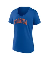 Women's Fanatics Royal Florida Gators Basic Arch V-Neck T-shirt