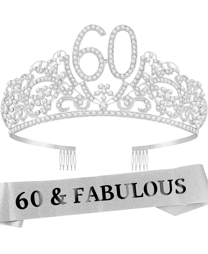 Meant2tobe 60th Birthday Sash and Tiara for Women