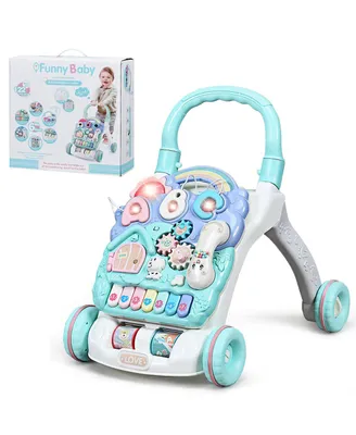 Baby Sit-to-Stand Learning Walker Toddler Activity Center Musical Toy w/ Lights