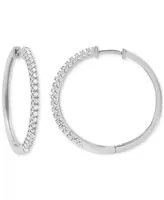 Diamond Small Hoop Earrings (1/4 ct. t.w.) in Sterling Silver