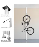 Bike Rack - Adjustable Aluminum Bicycle Hanger for 2 Bikes - Floor to Ceiling Tension Mount Bike Storage or Display