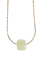 seree Beetle - Green bead jade necklace