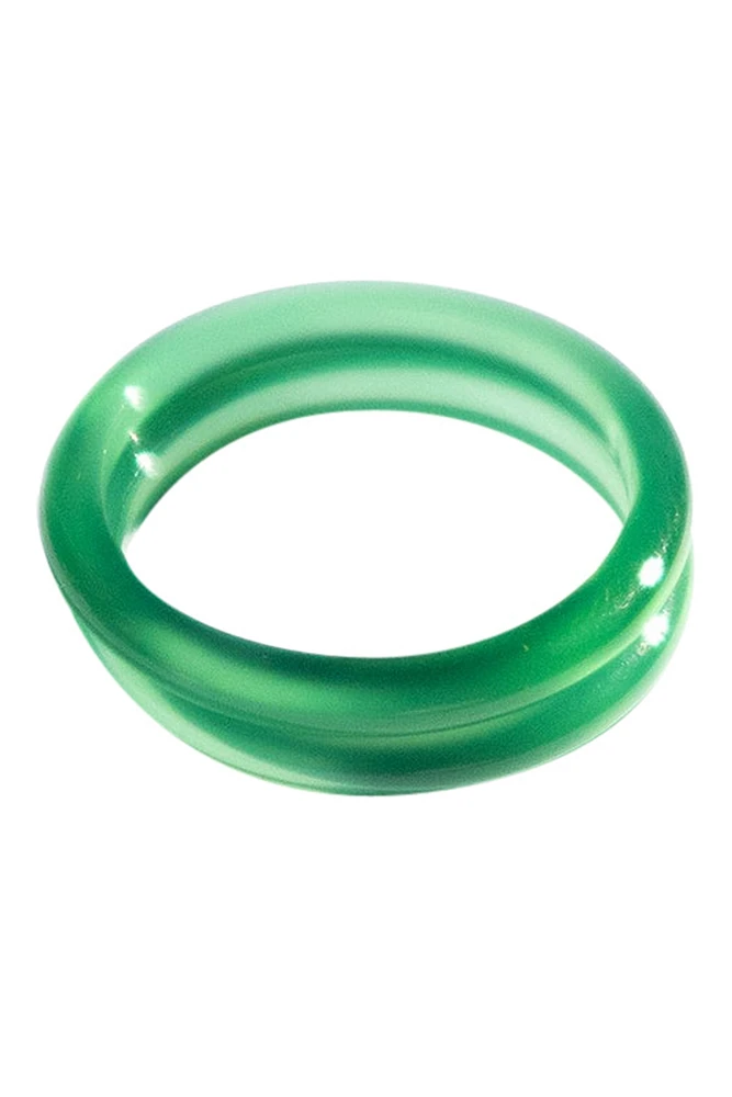 seree Forest — Green jade stone skinny stacking rings