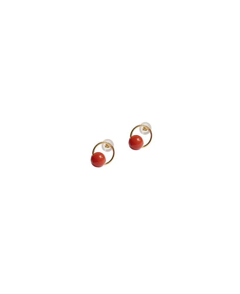 seree Red bean — Red agate earrings