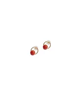 seree Red bean — Red agate earrings