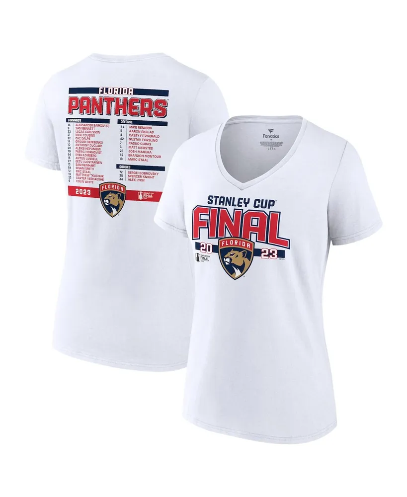 Fanatics Branded White Colorado Avalanche 3-Time Stanley Cup Champions V-Neck T-Shirt