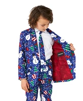 Suitmeister Big Boys Christmas Snowman Button Closure Suit Set