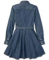 Polo Ralph Lauren Big Girls Belted Denim Cotton Shirtdress