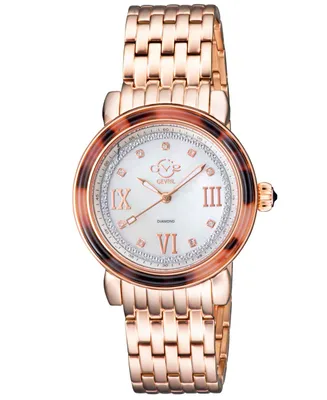 GV2 by Gevril Women's Marsala Swiss Quartz Tortoise Rose Gold-Tone Stainless Steel Watch 36mm