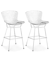 Zuo Wire Bar Chair, Set of 2 - Silver