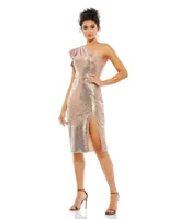 Women's Ieena Sequined Flutter One Shoulder Fitted Dress