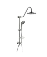 Shower System With Rain Showerhead, 5-Function Hand Showerble Slide Bar And Soap