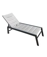 Simplie Fun Deluxe Outdoor Chaise Lounge Chair, Five-Position Adjustable Aluminum Recliner