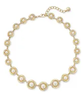 Charter Club Gold-Tone Pave & Imitation Pearl All-Around Collar Necklace, 17"+ 2" extender, Created for Macy's