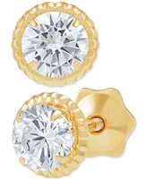 Children's Cubic Zirconia Screw Back Stud Earrings 14k Gold