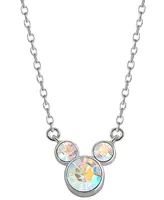 Disney Crystal Mickey Mouse Pendant Necklace in Sterling Silver, 18"