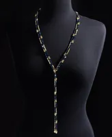 Style & Co Gold-Tone Beaded Double-Row 36" Lariat Necklace, Created for Macy's
