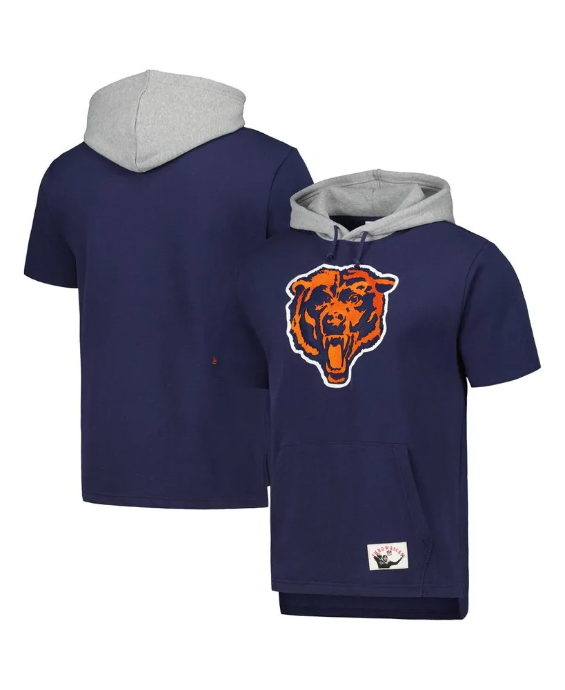 Men's Mitchell & Ness Navy Chicago Bears Postgame Short Sleeve Hoodie Size: Small