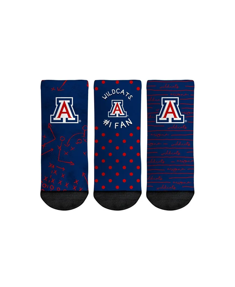 Toddler Boys and Girls Rock 'Em Socks Arizona Wildcats #1 Fan 3-Pack Crew Socks Set