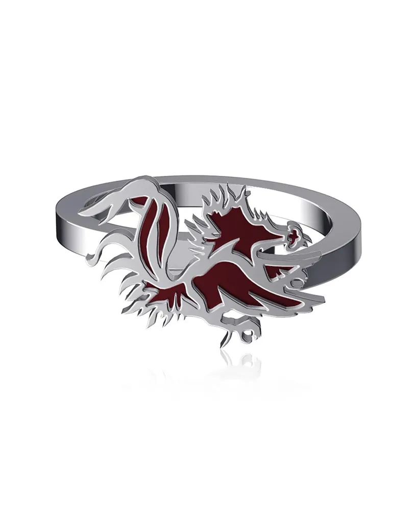 Women's Dayna Designs South Carolina Gamecocks Bypass Enamel Silver Ring