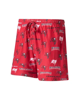 Men's Concepts Sport Red Tampa Bay Buccaneers Breakthrough Jam Allover Print Knit Shorts