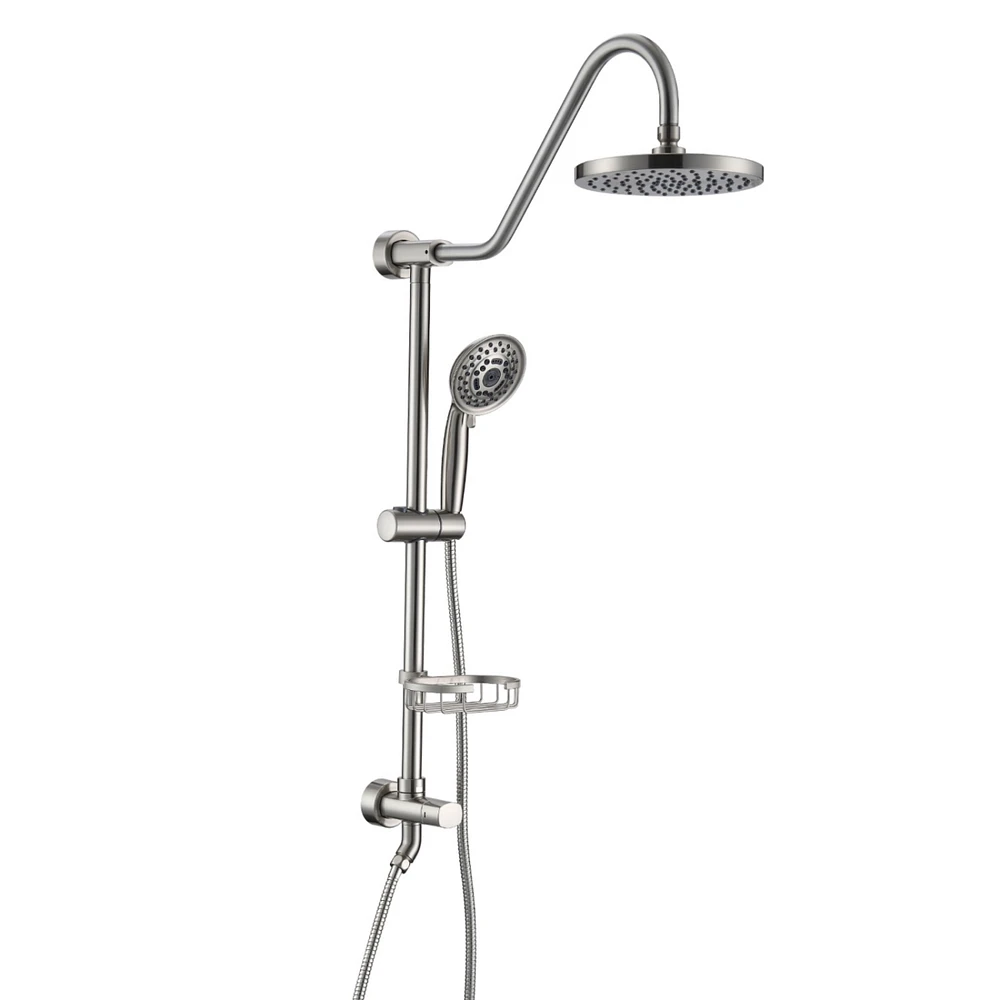 Streamdale Furniture Shower System With Rain Showerhead, 5-Function Hand Showerble Slide Bar And Soap