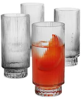 Hotel Collection Smoked Fluted Highball Glasses, Set of 4, Created for Macy's