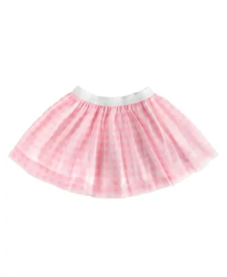 Little and Big Girls Pink Gingham Tutu Skirt