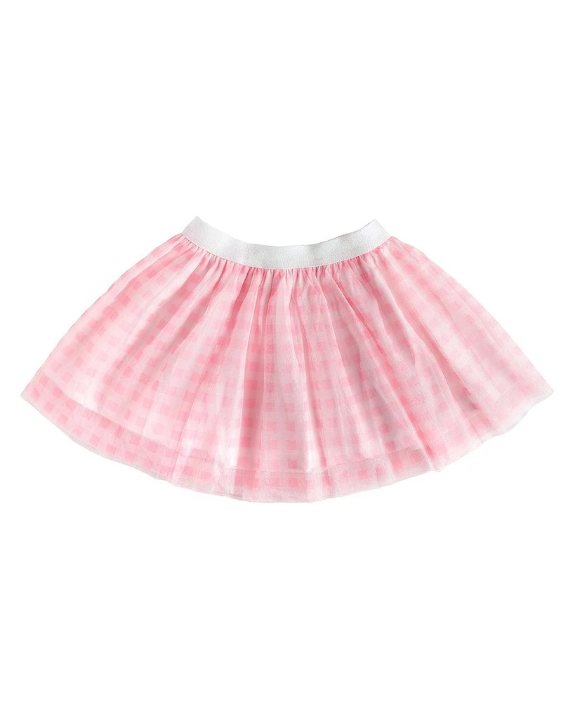 Sweet Wink Little and Big Girls Pink Gingham Tutu Skirt