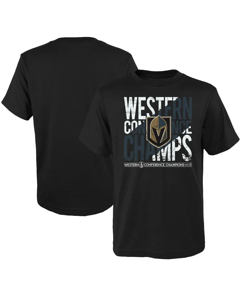 Big Boys and Girls Fanatics Black Vegas Golden Knights 2023 Western Conference Champions T-shirt