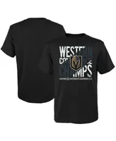 Big Boys and Girls Fanatics Black Vegas Golden Knights 2023 Western Conference Champions T-shirt