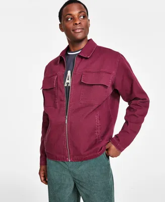 And Now This Men's Regular-Fit Full-Zip Twill Shirt Jacket, Created for Macy's