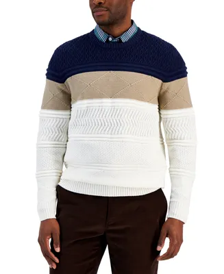 Club Room Men's Mixed Colorblock Sweater, Created for Macy's
