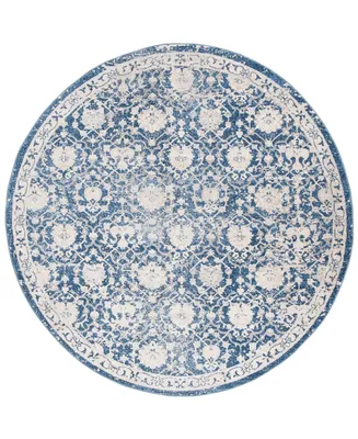 Safavieh Brentwood BNT896 Navy and Creme 6'7" x 6'7" Round Area Rug