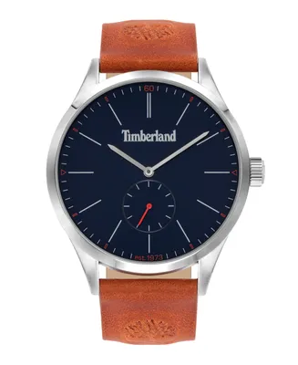Timberland Men's Quartz Brown Leather Strap Watch, 46mm