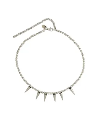 Beaded Spike Necklace / Stainless Steel Beads