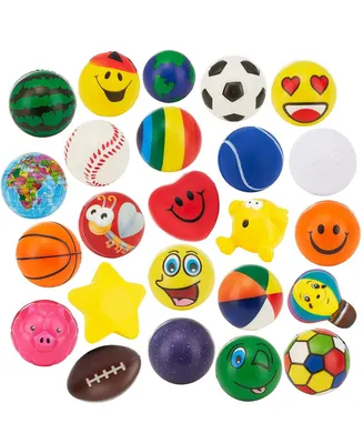 24 Stress Balls - Bulk Pack of 2.5" Stress Balls - Treasure Box Classroom Prizes, Party Favors, Or Just to De