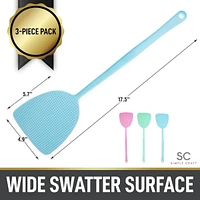 Zulay Kitchen Lightweight Flexible Flyswatter for Indoor & Outdoor Use (3 Pack)