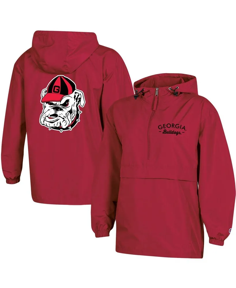 Women's Champion Red Georgia Bulldogs Packable Half-Zip Light Rain Jacket