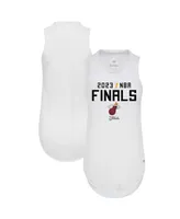 Women's Sportiqe White Miami Heat 2023 Nba Finals Janie Tri-Blend Tank Top