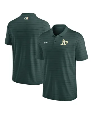 Men's Nike Green Oakland Athletics Authentic Collection Victory Striped Performance Polo Shirt