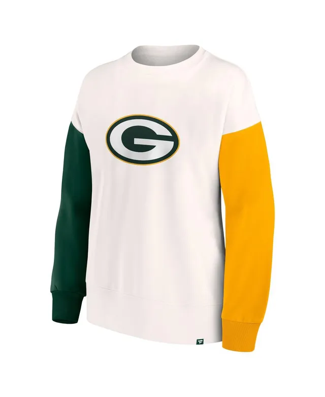 Touch Women's White Green Bay Packers Milestone Tracker Pullover Sweatshirt  - Macy's