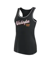 Women's Fanatics Black Washington Commanders Wordmark Logo Racerback Scoop Neck Tank Top