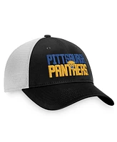 Men's Top of the World Black, White Pitt Panthers Stockpile Trucker Snapback Hat