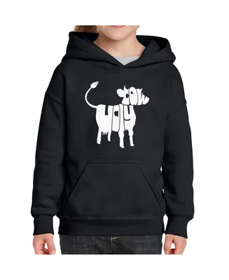 Big Girl's Word Art Hooded Sweatshirt - Holy Cow