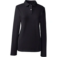 Lands' End Women's School Uniform Long Sleeve Feminine Fit Mesh Polo Shirt