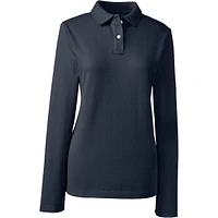 Lands' End Women's Long Sleeve Feminine Fit Mesh Polo Shirt
