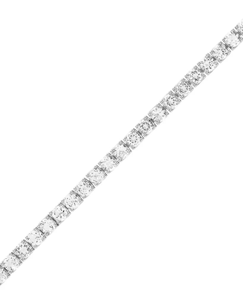 Bulova Men's White Topaz Icon Tennis Bracelet (1/10 ct. t.w.) in Sterling Silver