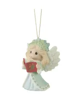 Precious Moments Wishing You Joyful Sounds of The Season Annual Angel Bisque Porcelain Ornament